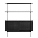 Manrek 94cm Wooden Display Unit - Black Shelves Vatec-Local   
