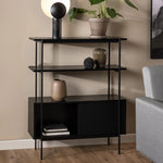 Manrek 94cm Wooden Display Unit - Black Shelves Vatec-Local   