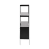 Manrek 94cm Wooden Display Unit - Black Shelves Vatec-Local   