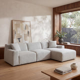 Marlin 3 Seater Right Chaise Fabric Sofa - Passive Grey Chaise Lounge Yay Sofa-Core