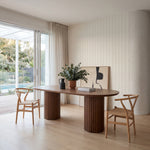 Marty 2.2m Wooden Dining Table - Walnut Dining Table Century-Core