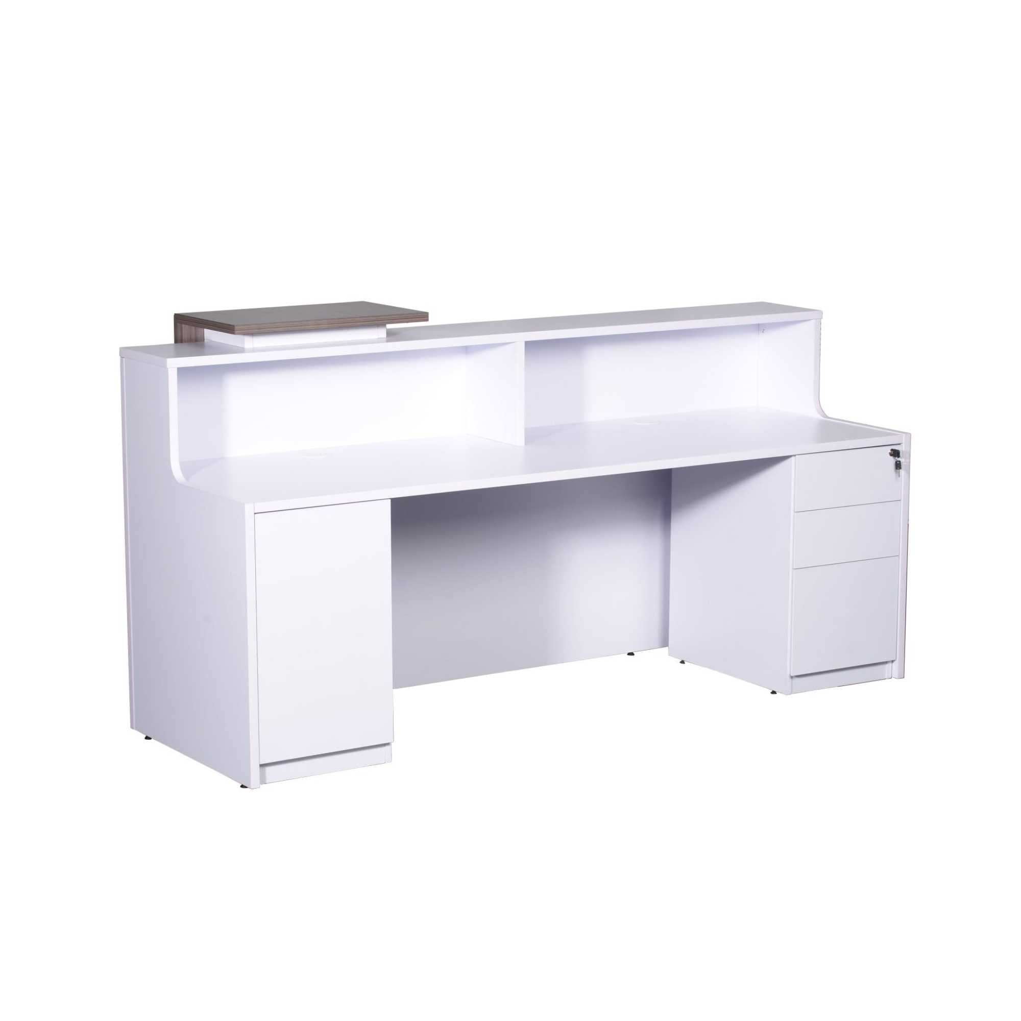 Metro Reception Counter - White & Natural Reception Counter Rline-Local