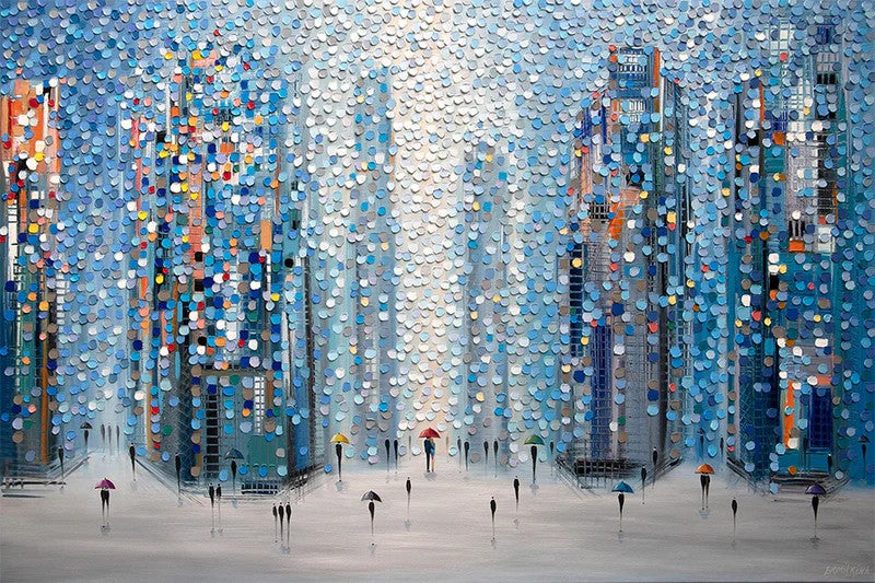 Metropolitan Dreams, By Ekaterina Ermilkina Wall Art Gioia-Local 60x40cm Framed Canvas Gold