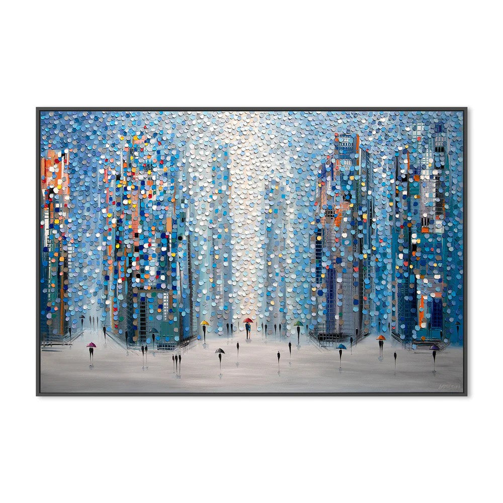 Metropolitan Dreams, By Ekaterina Ermilkina Wall Art Gioia-Local 60x40cm Framed Canvas Black