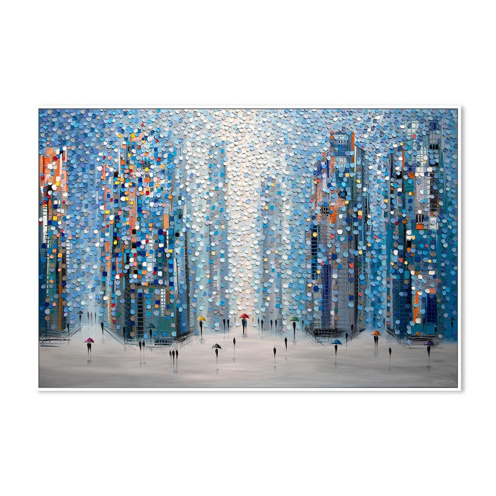 Metropolitan Dreams, By Ekaterina Ermilkina Wall Art Gioia-Local 60x40cm Framed Canvas White