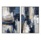 Midnight With Gold, Style A & B, Set Of 2, By Sally Ann Moss Wall Art Gioia-Local Black Framed Canvas 40x60cm