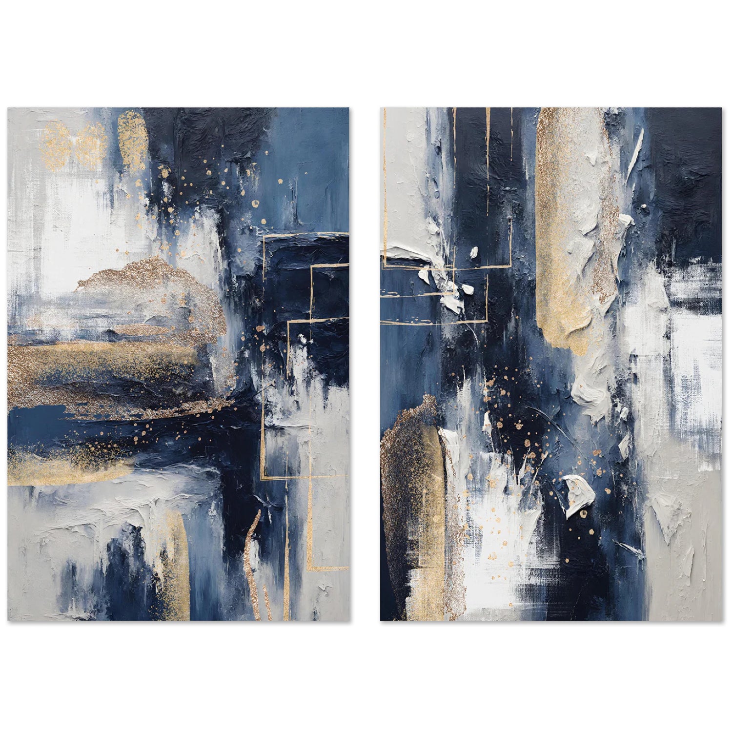 Midnight With Gold, Style A & B, Set Of 2, By Sally Ann Moss