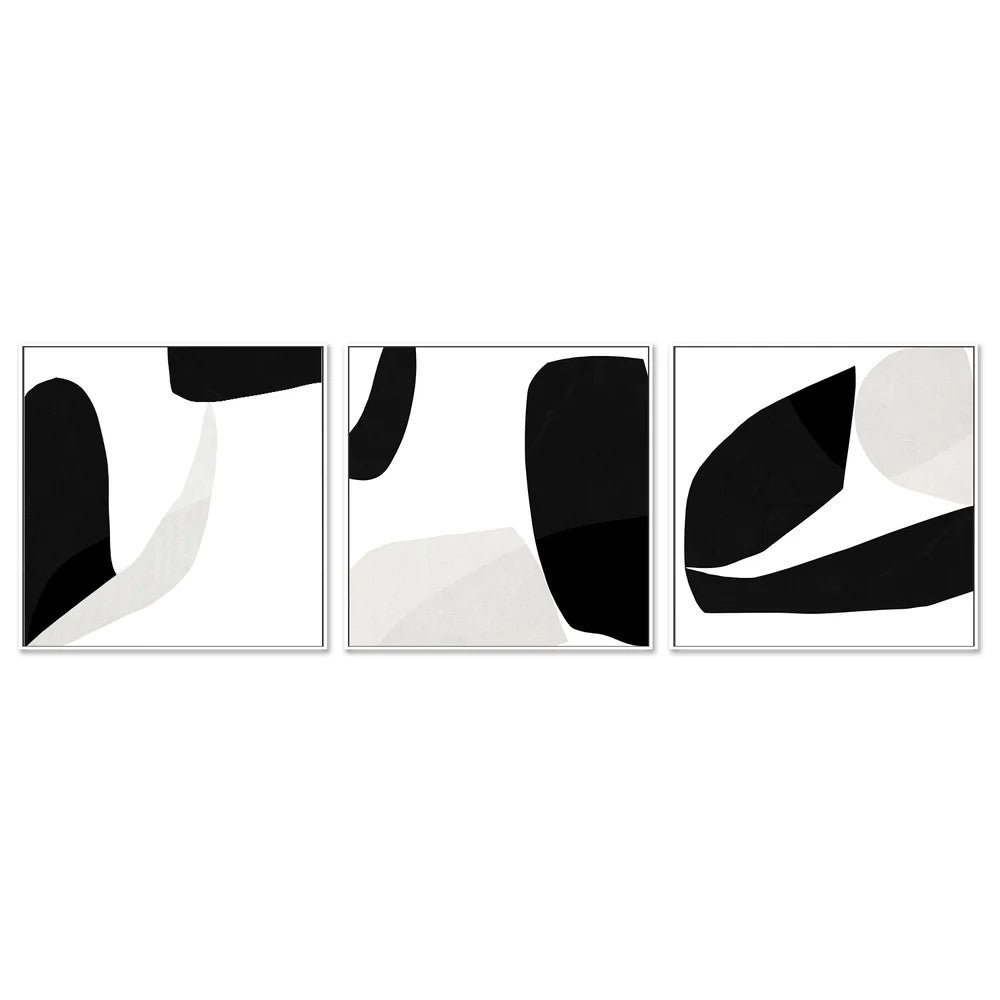 Minimal, Set Of 3, By Dan Hobday Wall Art Gioia-Local White Framed Canvas 50x50cm