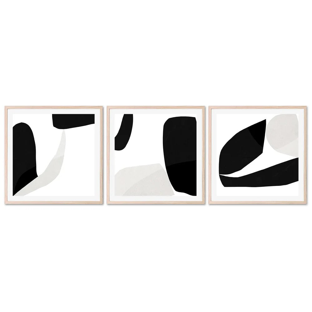 Minimal, Set Of 3, By Dan Hobday Wall Art Gioia-Local Black Framed Poster 50x50cm