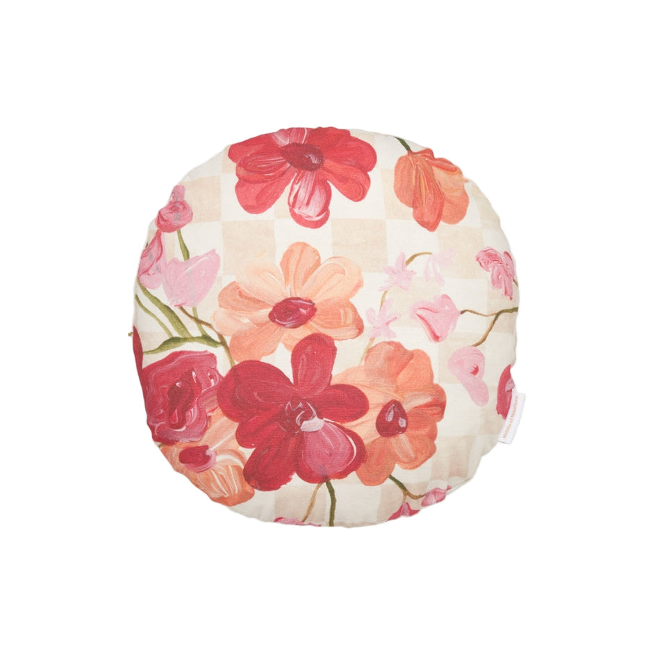 Ex Display - Modern Poppies 40cm Round Cushion - Floral Cushion Warran-Local