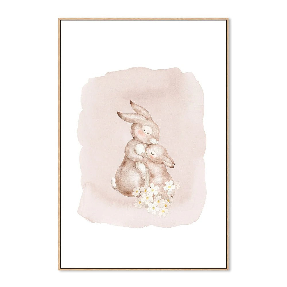 Mother And Baby Flowers, By At Viv Home Prints Wall Art Gioia-Local Oak Framed Canvas 40x60cm