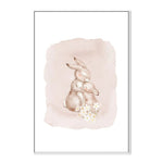 Mother And Baby Flowers, By At Viv Home Prints Wall Art Gioia-Local White Framed Canvas 40x60cm
