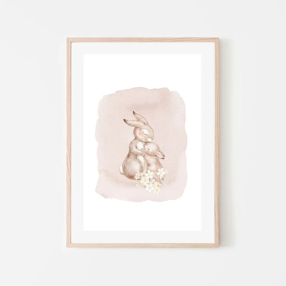 Mother And Baby Flowers, By At Viv Home Prints Wall Art Gioia-Local Black Framed Poster 40x60cm