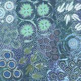 My Great Great Grandmothers Land, Greeny Blue Tone, By Azeza Possum Wall Art Gioia-Local 80x40cm Framed Canvas Gold