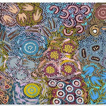 My Great Great Grandmothers Land, Style A, By Azeza Possum Wall Art Gioia-Local Black Framed Canvas 80x40cm