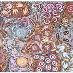 My Great Great Grandmothers Land, Style A, Pink Tone, By Azeza Possum Wall Art Gioia-Local 80x40cm Framed Canvas Gold