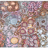 My Great Great Grandmothers Land, Style A, Pink Tone, By Azeza Possum Wall Art Gioia-Local 80x40cm Framed Canvas Gold