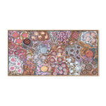 My Great Great Grandmothers Land, Style A, Pink Tone, By Azeza Possum Wall Art Gioia-Local 80x40cm Framed Canvas Oak