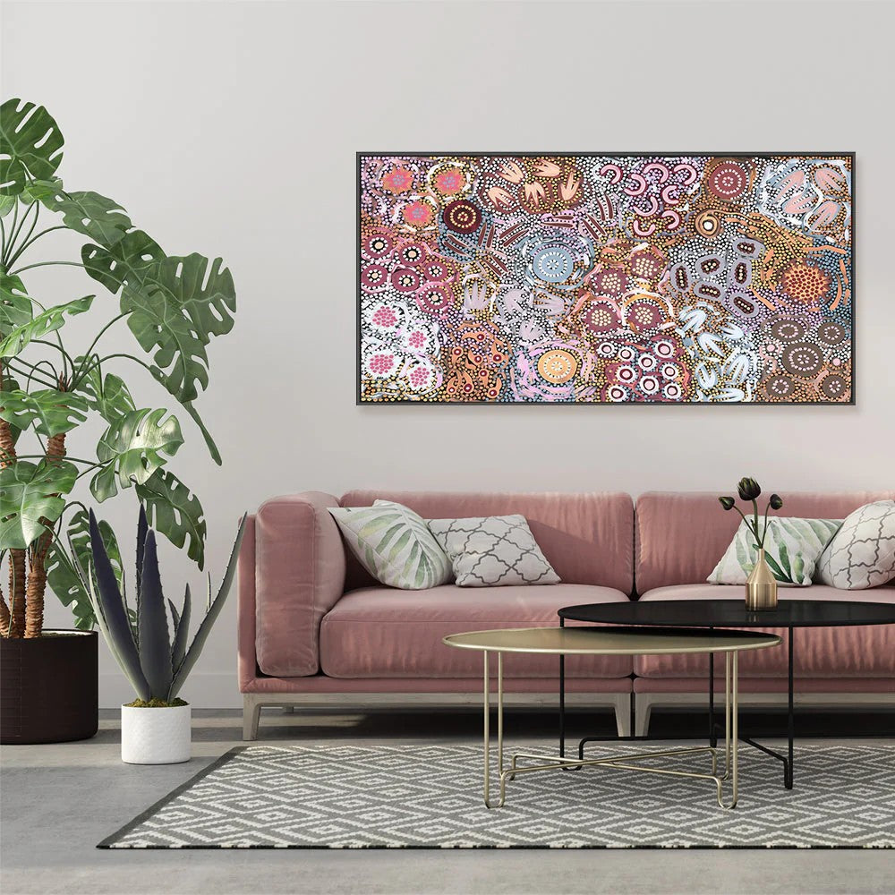 My Great Great Grandmothers Land, Style A, Pink Tone, By Azeza Possum Wall Art Gioia-Local