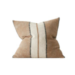 Ottavio 50cm Chunky Linen Blend Stripe Cushion Cushion Weave-Local Ottavio Cocoa Polyester