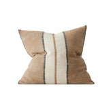 Ottavio 50cm Chunky Linen Blend Stripe Cushion Cushion Weave-Local Ottavio Cocoa Polyester