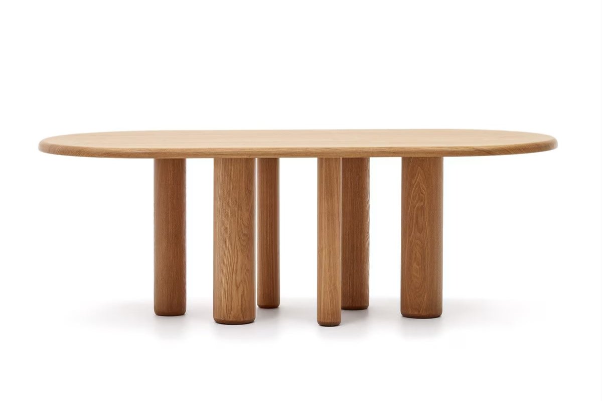 Nailem 2.2m Oval Ash Wood Dining Table - Natural Dining Table The Form-Local