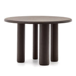 Nailem 1.2m Round Ash Wood Dining Table - Dark Chocolate Dining Table The Form-Local   