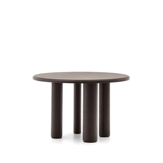 Nailem 1.2m Round Ash Wood Dining Table - Dark Coffee Dining Table The Form-Local   