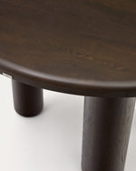 Nailem 1.2m Round Ash Wood Dining Table - Dark Coffee Dining Table The Form-Local   
