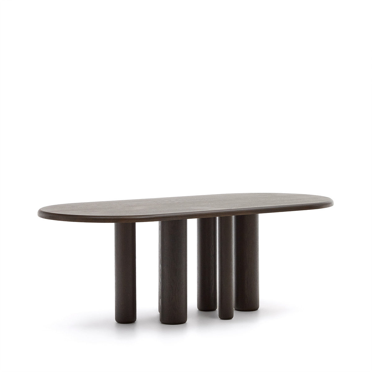 Nailem 2.2m Oval Ash Wood Dining Table - Dark Chocolate Dining Table The Form-Local