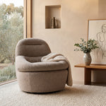 Nalini Swivel Lounge Chair - Granite Boucle Lounge Chair Freehold-Core
