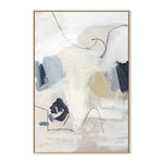 Neutral Abstract Navy Style A 100cm  x 150cm Framed Canvas - Natural Frame Wall Art Gioia-Local   