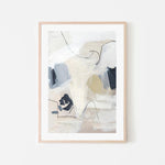 Neutral Abstract Navy Style A 40cm x 60cm Framed Poster - Natural Frame Wall Art Gioia-Local   