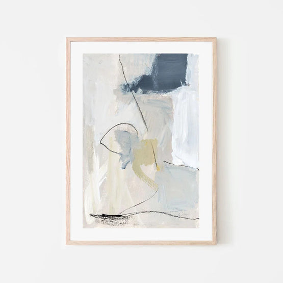 Neutral Abstract Style B 90cm x 135cm Framed Poster - Natural Frame Wall Art Gioia-Local   