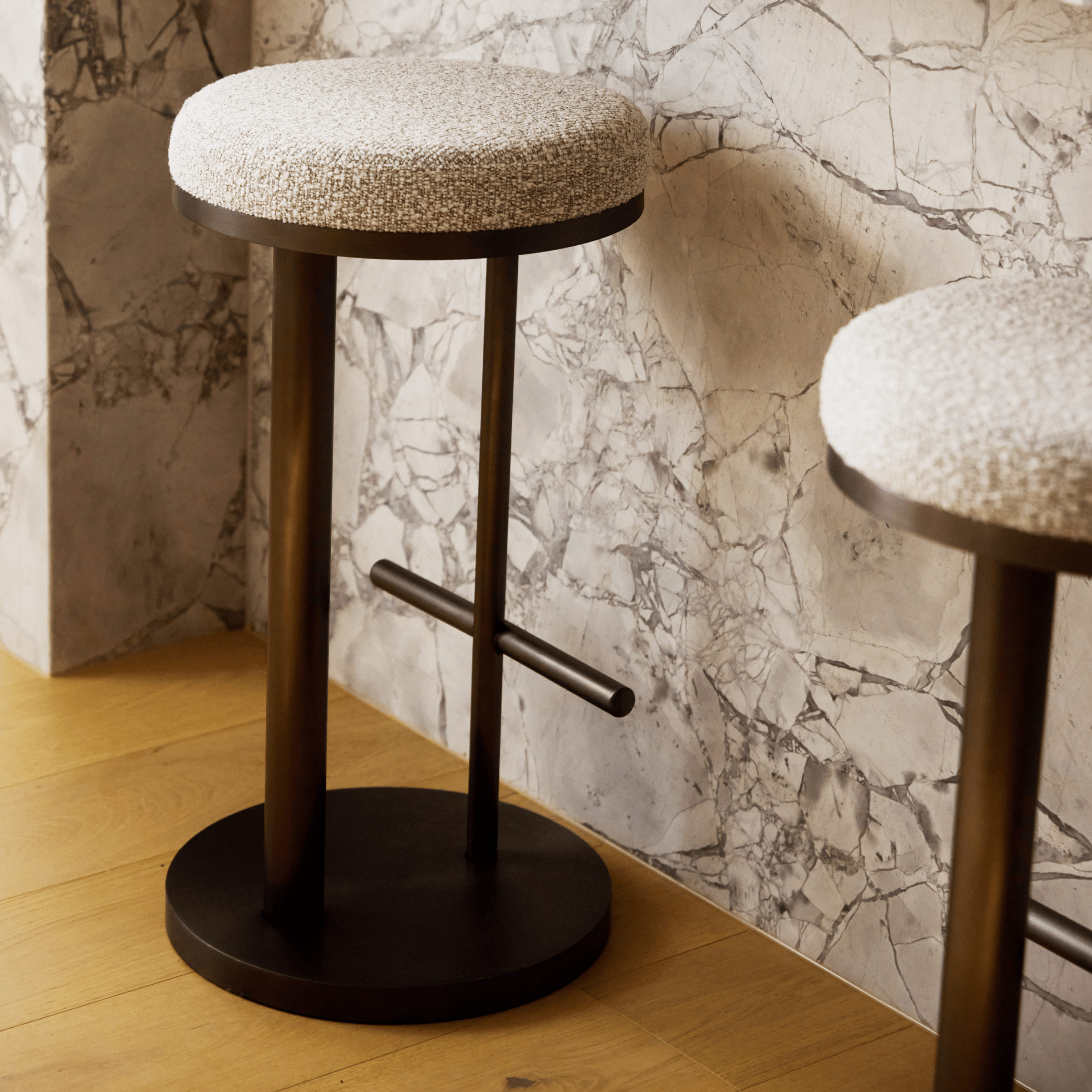 Set of 2 - Davis Natural Dining Chair - Grey Seat