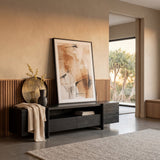 New York Lowline 2.1m Wooden TV Entertainment Unit - Black Oak TV/Entertainment Unit Better B-Core
