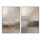 Next Time, Neutral Abstract, Style A & B, Set Of 2, By Karine Tonial Grimm Wall Art Gioia-Local 40x60cm Framed Canvas Black