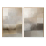 Next Time, Neutral Abstract, Style A & B, Set Of 2, By Karine Tonial Grimm Wall Art Gioia-Local 40x60cm Framed Canvas Oak