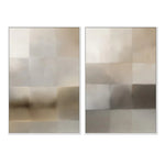 Next Time, Neutral Abstract, Style A & B, Set Of 2, By Karine Tonial Grimm Wall Art Gioia-Local 40x60cm Framed Canvas White