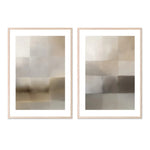 Next Time, Neutral Abstract, Style A & B, Set Of 2, By Karine Tonial Grimm Wall Art Gioia-Local 40x60cm Framed Poster Black