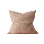 Ex Display - Nicolo 50cm Woven Linen Check Design Cushion - Blush Cushion Weave-Local