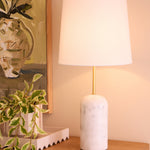Norbu Table Lamp - White & Gold Lighting Albi-Local