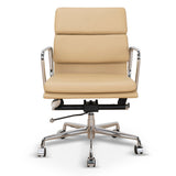 Ashton Low Back Office Chair - Light Brown Leather Office Chair Yus Furniture-Core