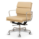 Ashton Low Back Office Chair - Light Brown Leather Office Chair Yus Furniture-Core
