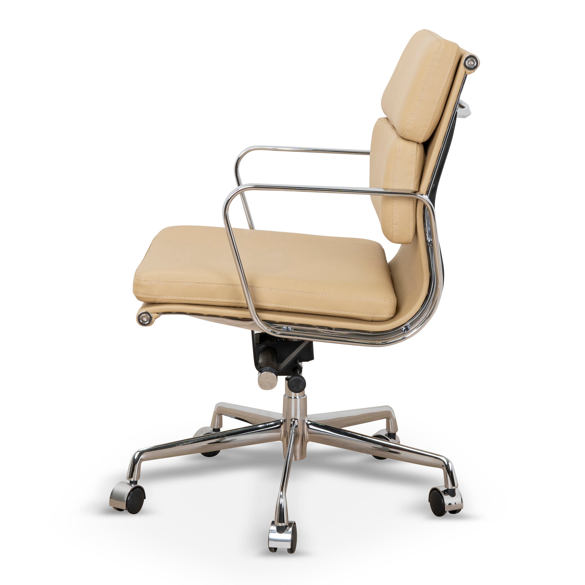 Ashton Low Back Office Chair - Light Brown Leather Office Chair Yus Furniture-Core