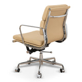 Ashton Low Back Office Chair - Light Brown Leather Office Chair Yus Furniture-Core
