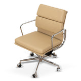 Ashton Low Back Office Chair - Light Brown Leather Office Chair Yus Furniture-Core