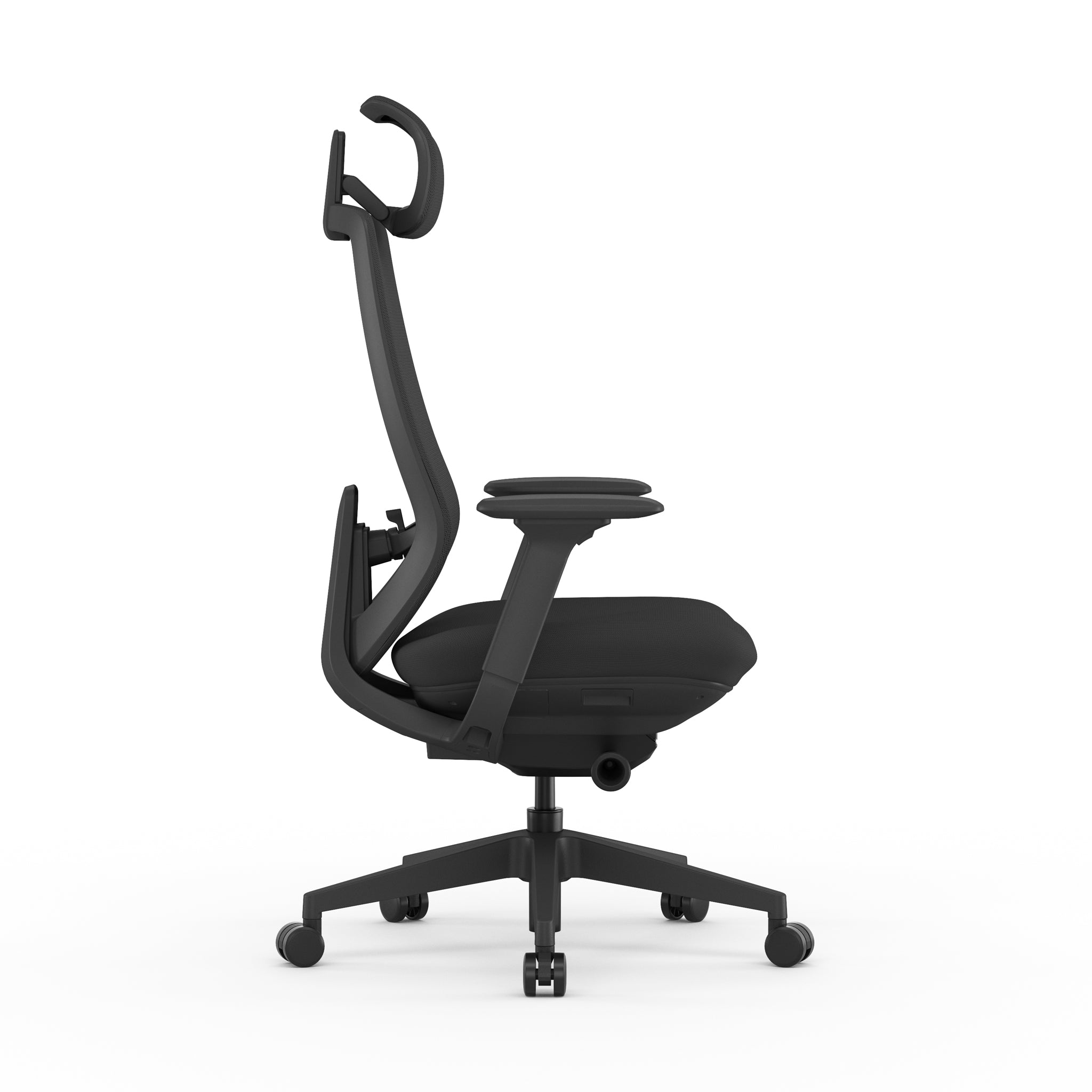 Velsan Mesh Office Chair - Full Black with Headrest Office Chair Avone-Core