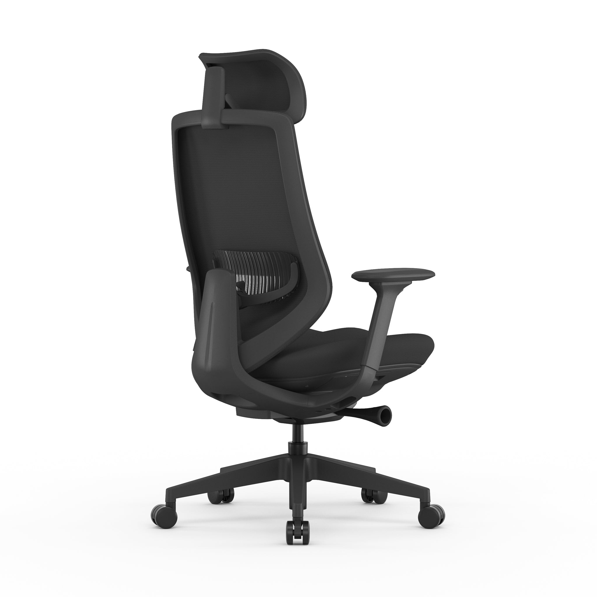 Velsan Mesh Office Chair - Full Black with Headrest Office Chair Avone-Core