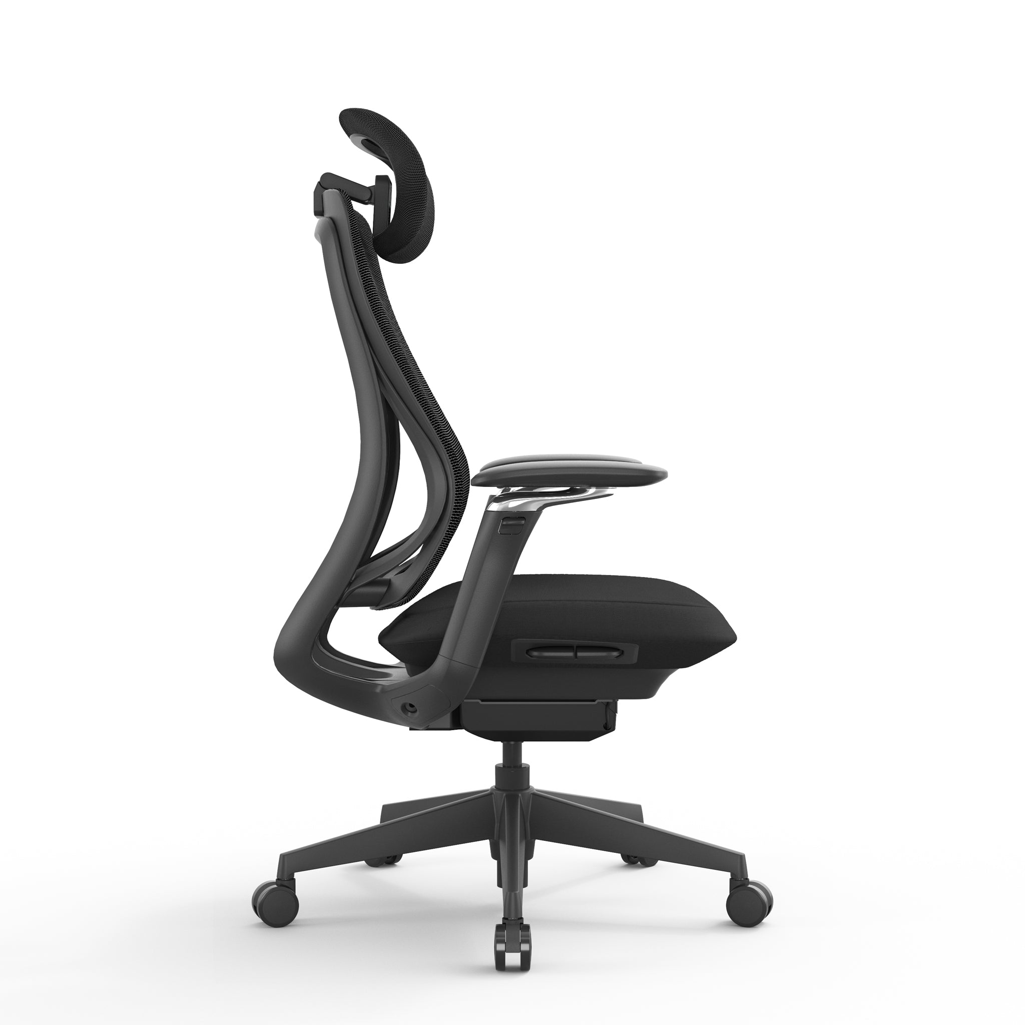 Sevanto Mesh Office Chair - Full Black with Headrest Office Chair Avone-Core